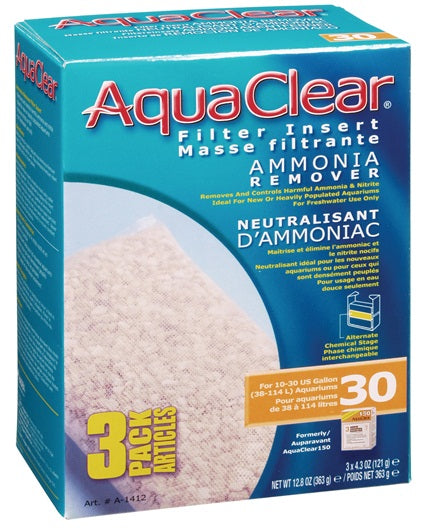 AquaClear 30 Ammonia Remover Filter Insert - 363 g (12.8 oz) - 3 pack