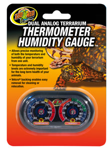 Dual Analog Terrarium Thermometer/Humidity Gauge