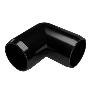 SHOW GLOSS 1-1/2" PVC 90 DEGREE BLACK (SCH 40)