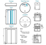 Pro Clear Cylinder Aquarium Kit  - Sump Filtration - 80 gal - White