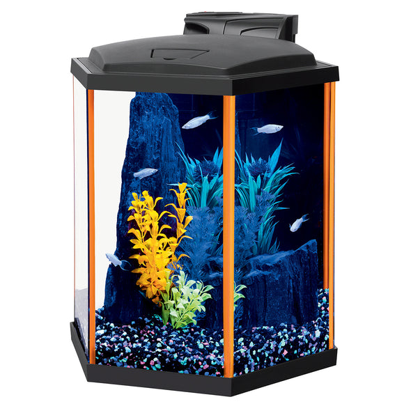 Aqueon NeoGlow LED Aquarium Kit - Hex - Orange - 8 gal