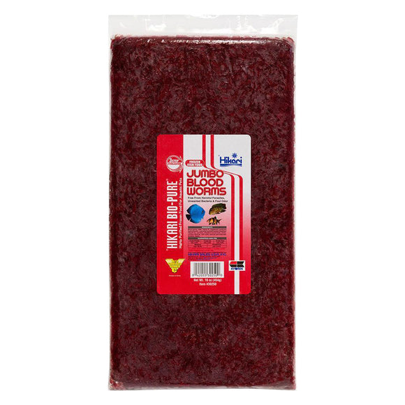 Hikari Bio-Pure Frozen Jumbo Blood Worms - Flat Pack - 16 oz