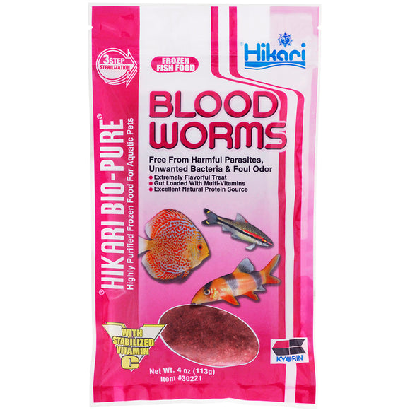 Hikari Bio-Pure Frozen Blood Worms - Flatpack - 4 oz