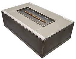 WARMING TRENDS READY TO FINISH FIRE PIT KIT WITH CROSSFIRE BURNER - RECTANGULAR 65,000 BTU